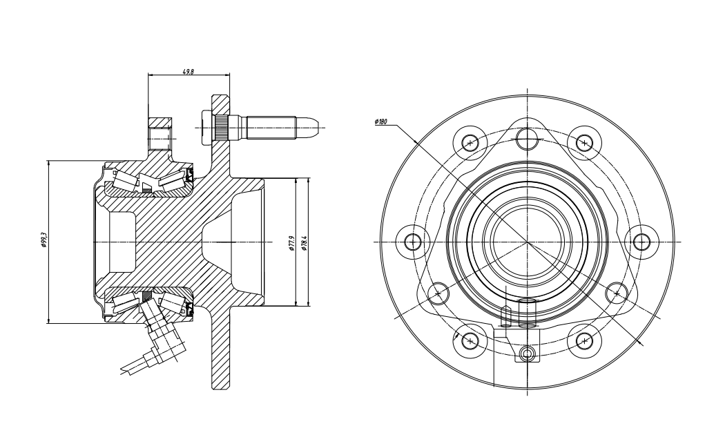 515054 structure portante de l'unité de moyeu